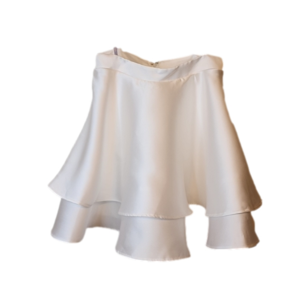 City Studio Elegant White Layered Skirt
